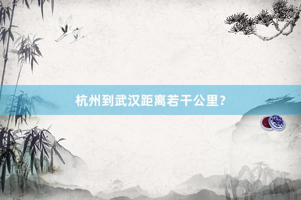 杭州到武汉距离若干公里？