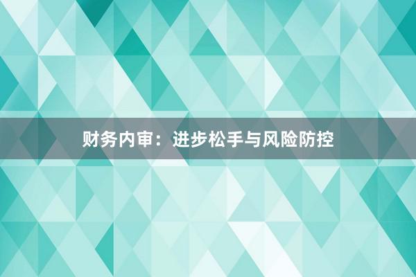 财务内审：进步松手与风险防控